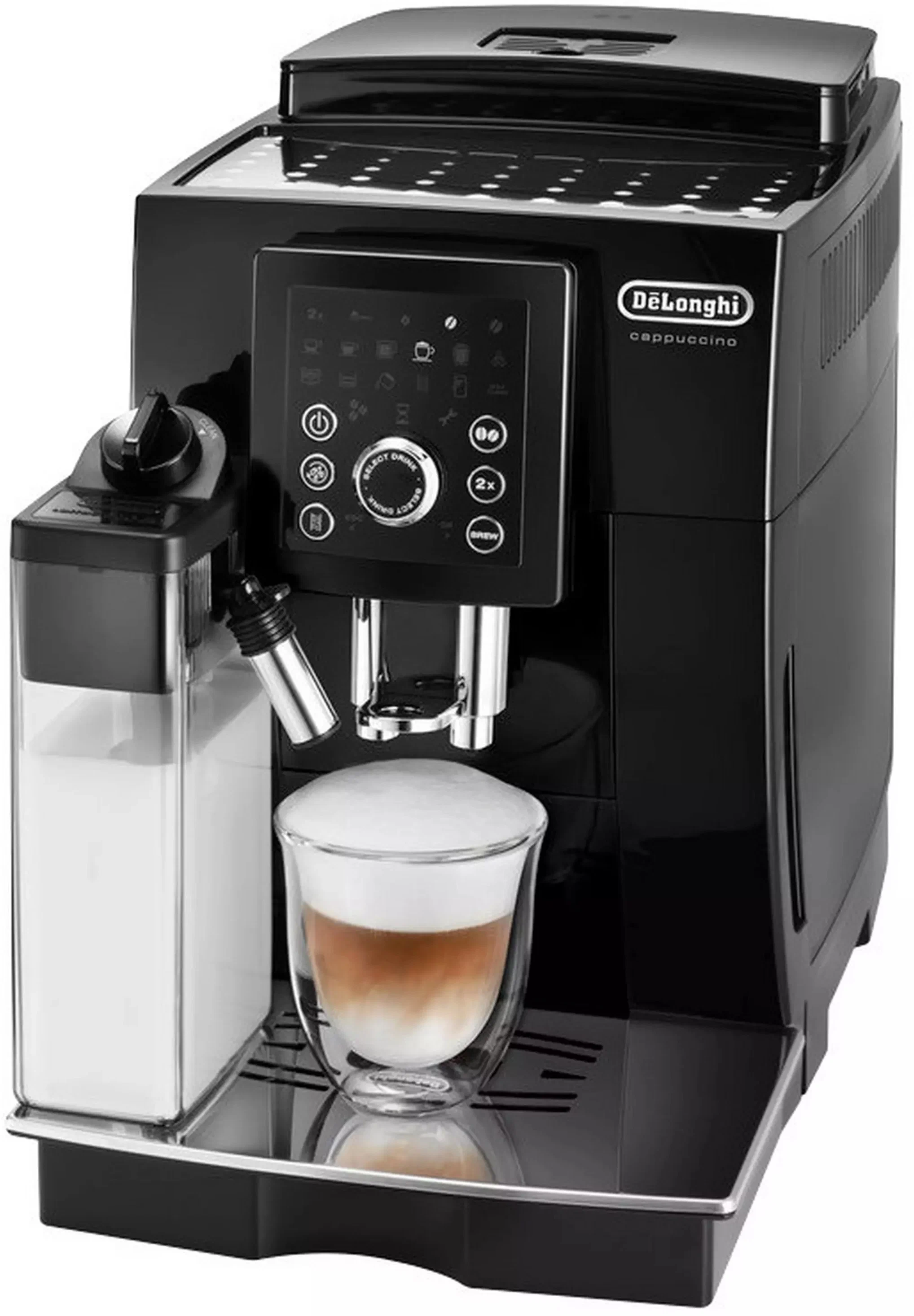 Кофемашина для молотого кофе. Кофемашина Delonghi Cappuccino Smart ECAM 23.260.B. Delonghi Automatic Cappuccino. Кофемашина Магнифика с капучино. Кофемашина Delonghi magnifica Smart.