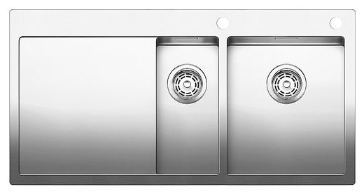 Blanco Claron 6S-IF/A зеркальная полировка с клапаном-автоматом (чаша справа, слева)
